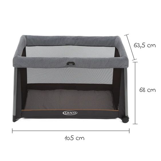 Graco Travel cot FoldLite from birth - 3 years only 6.78 kg light incl. carry bag & insect screen - Shadow