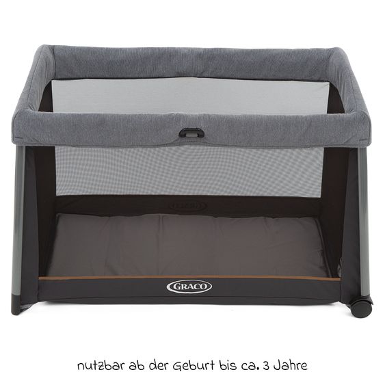 Graco Travel cot FoldLite from birth - 3 years only 6.78 kg light incl. carrycot - Shadow