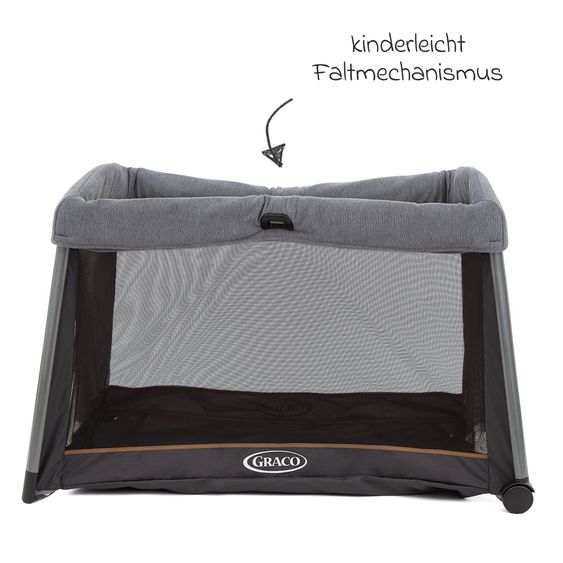 Graco Travel cot FoldLite from birth - 3 years only 6.78 kg light incl. carrycot - Shadow