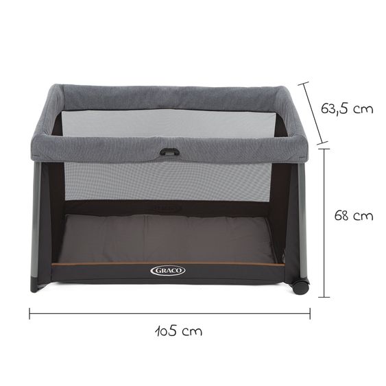 Graco Travel cot FoldLite from birth - 3 years only 6.78 kg light incl. carrycot - Shadow