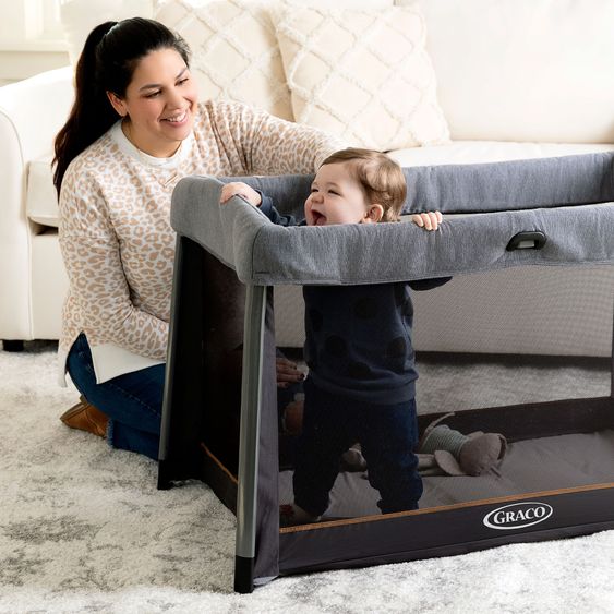 Graco Reisebett FoldLite ab Geburt - 3 Jahre nur 6,78 kg leicht inkl. Transporttasche - Shadow