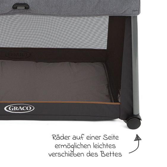 Graco Reisebett FoldLite ab Geburt - 3 Jahre nur 6,78 kg leicht inkl. Transporttasche - Shadow