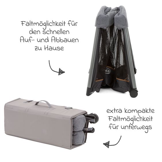Graco Reisebett FoldLite ab Geburt - 3 Jahre nur 6,78 kg leicht inkl. Transporttasche - Shadow