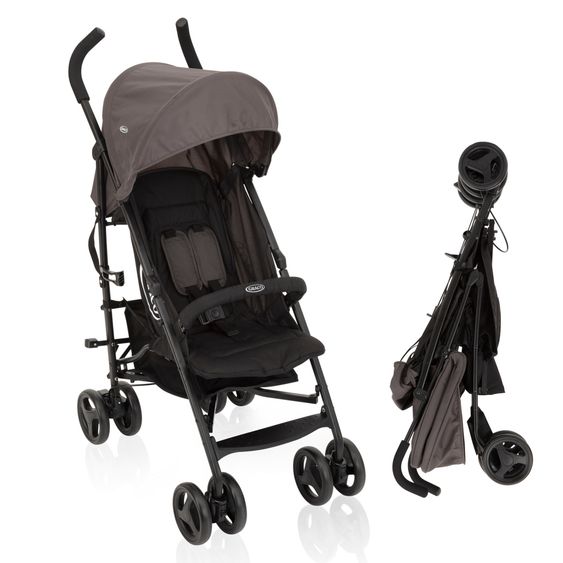 Graco Reisebuggy & Sportwagen Travelite nur 7 kg leicht mit Liegeposition - Black & Grey