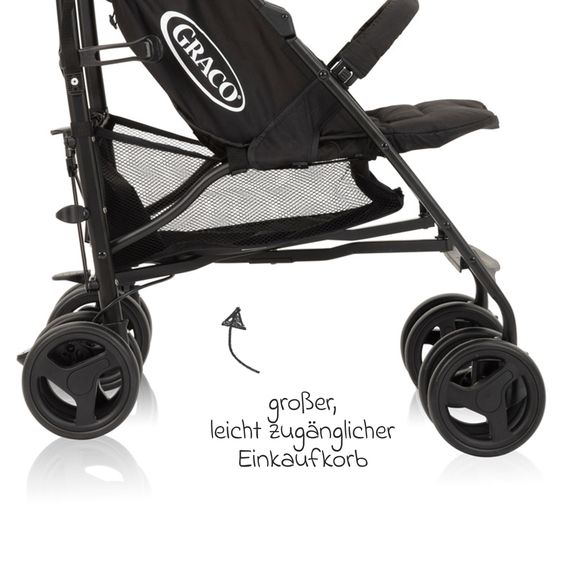 Graco Reisebuggy & Sportwagen Travelite nur 7 kg leicht mit Liegeposition - Black & Grey