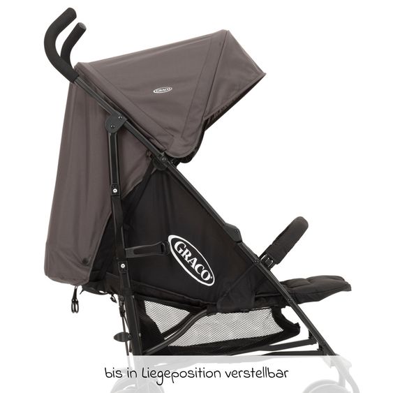 Graco Reisebuggy & Sportwagen Travelite nur 7 kg leicht mit Liegeposition - Black & Grey