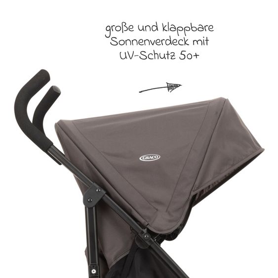 Graco Reisebuggy & Sportwagen Travelite nur 7 kg leicht mit Liegeposition - Black & Grey