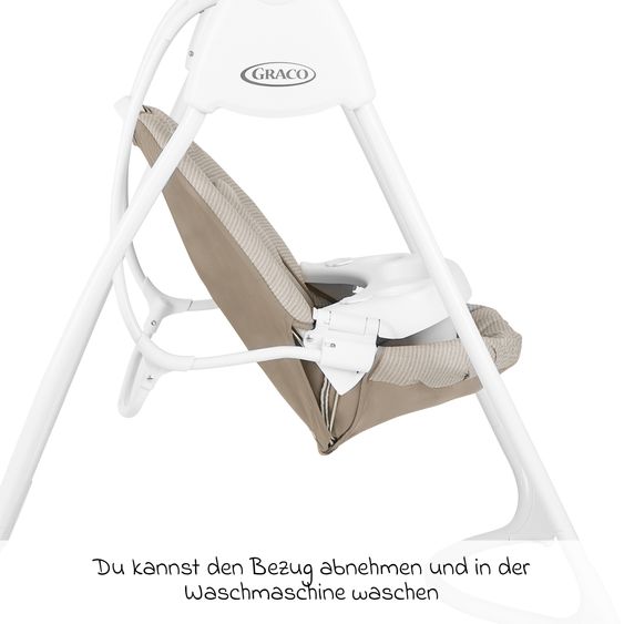 Graco Schaukel Lovin Hug ab Geburt - 9 Monate mit abnehmbarem Tablett inkl. Mobile mit 3 Stoff-Figuren - Little Adventures