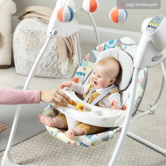 Graco Schaukel Lovin Hug ab Geburt - 9 Monate mit abnehmbarem Tablett inkl. Mobile mit 3 Stoff-Figuren - Little Adventures