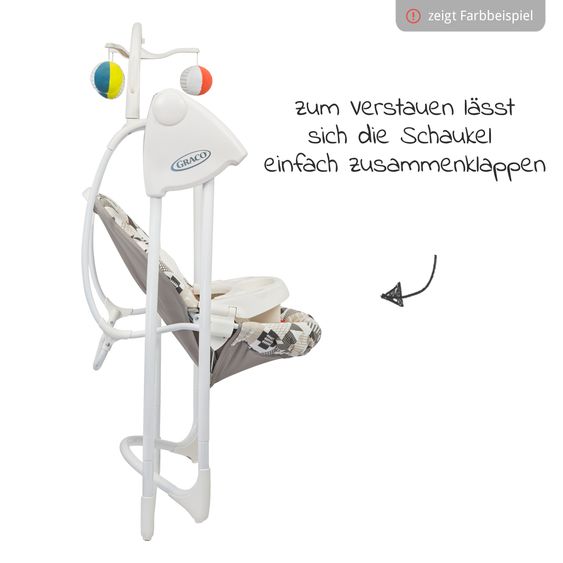 Graco Schaukel Lovin Hug ab Geburt - 9 Monate mit abnehmbarem Tablett inkl. Mobile mit 3 Stoff-Figuren - Little Adventures