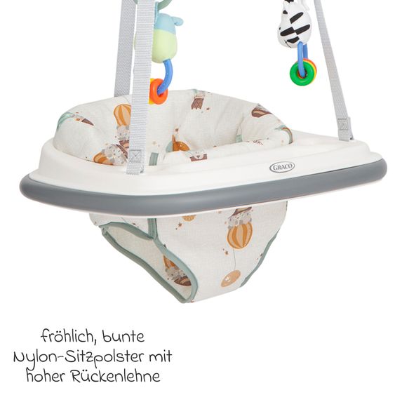 Graco Türhopser Bumper Jumper inkl. abnehmbarem Spielzeug und einfach zu befestigen - Up & Away