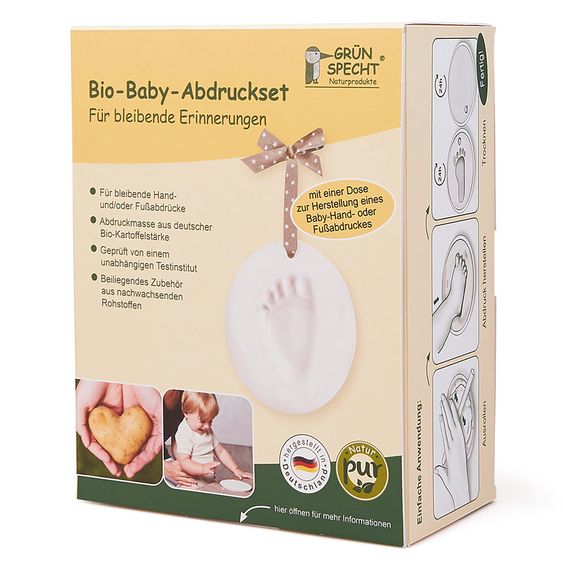 Grünspecht Bio-Baby-Abdruck-Set inkl. 2 Bändern