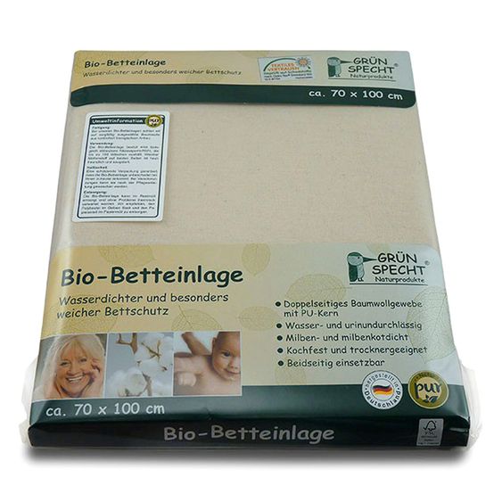 Grünspecht Bio-Betteinlage wasserdicht 70 x 100 cm