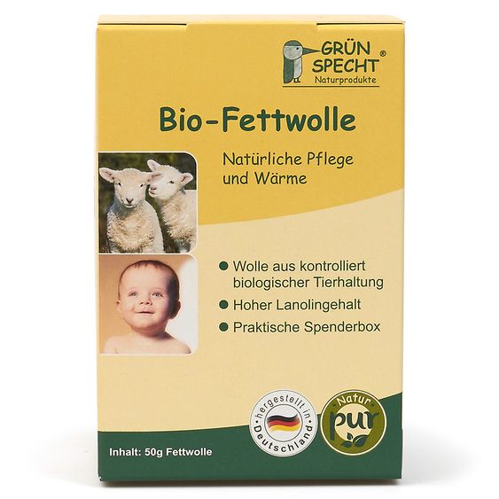 Grünspecht Bio-Fettwolle 50 g