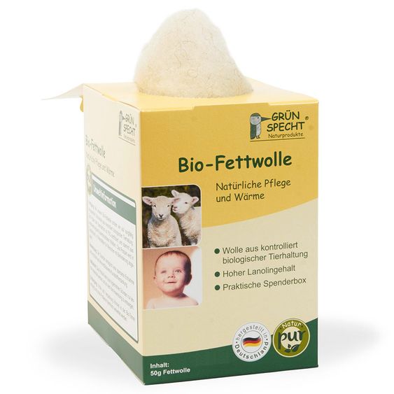 Grünspecht Bio-Fettwolle 50 g