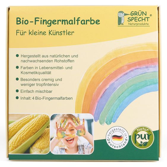 Grünspecht Organic finger painting paint