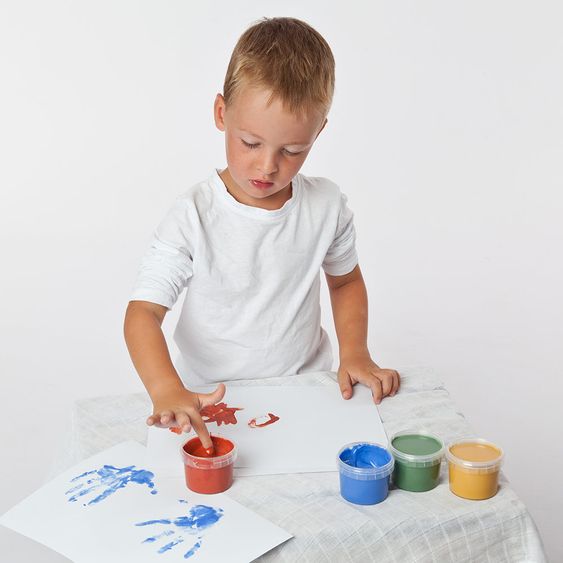 Grünspecht Organic finger painting paint