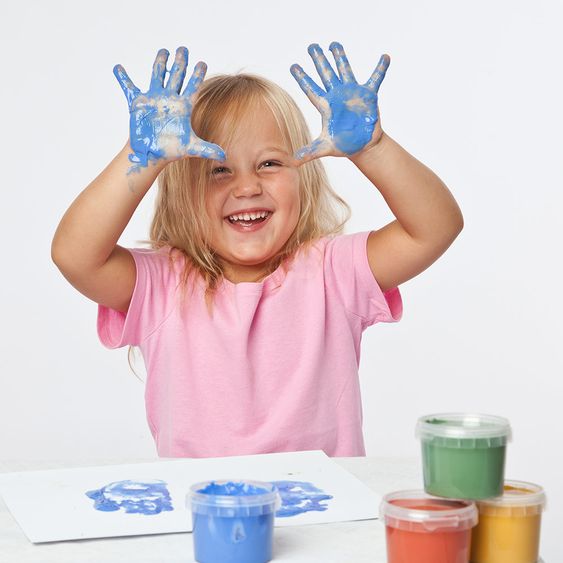 Grünspecht Organic finger painting paint