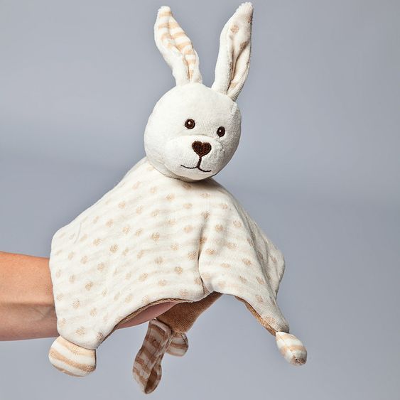 Grünspecht Bio-Schnuffeltuch Hase - Ecru