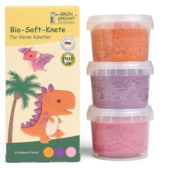 Grünspecht Bio-Soft-Knete - Orange, Lila und Pink