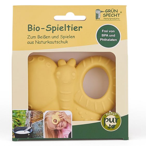 Grünspecht Bio-Spieltier aus Naturkautschuk - Schmetterling