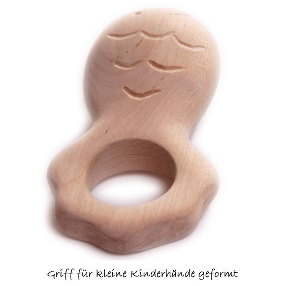 Grünspecht Edelstein-Rassel Fisch aus Holz