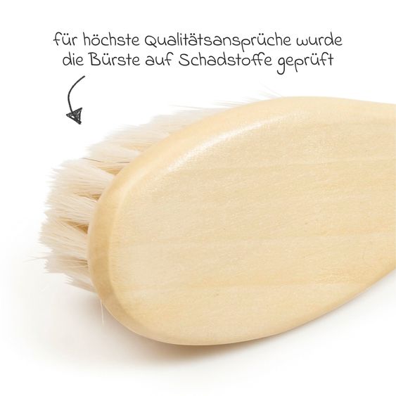 Grünspecht Naturhaarbürste Ziegenhaar