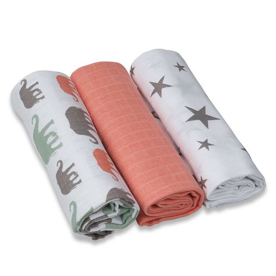 Grünspecht Pflegetuch 6er Pack 30 x 30 cm - Koralle