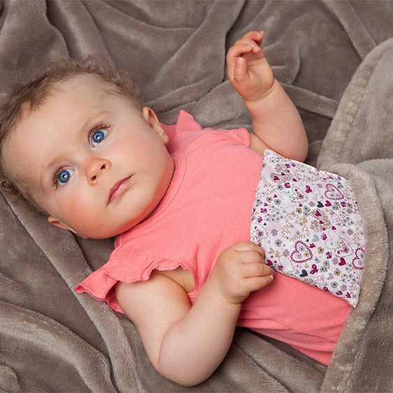 Grünspecht Heat pad with grape seed filling + FREE Windi- Baby's help with flatulence 1 piece - Heart Pink