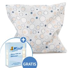 Wärmekissen mit Traubenkern-Füllung + GRATIS Windi- Babys Hilfe bei Blähungen 1 Stück - Kreise Hellblau