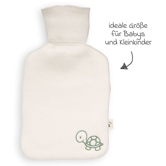 Grünspecht Natural rubber hot water bottle with organic cotton cover - turtle