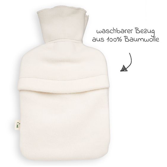 Grünspecht Natural rubber hot water bottle with organic cotton cover - turtle