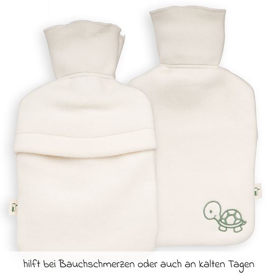 Grünspecht Natural rubber hot water bottle with organic cotton cover - turtle