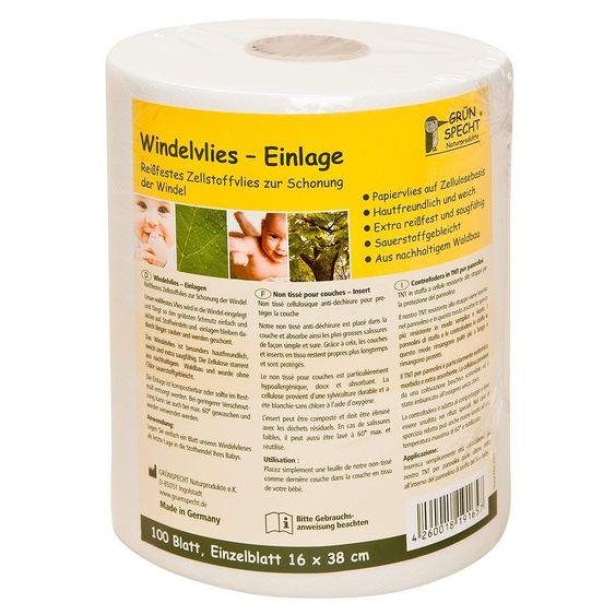 Grünspecht Windelvlies-Einlage-Rolle mit 100 Blatt