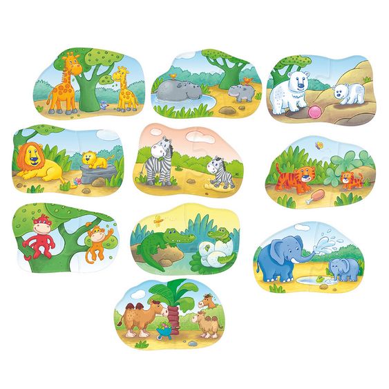 Haba 1, 2, puzzle animal children with play figure - 21 parts