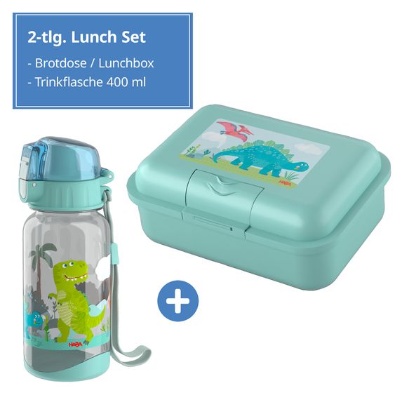 Haba 2-tlg, Lunch Set Brotdose & Trinkflasche - Dino