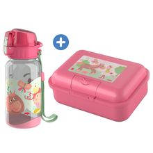 2-tlg, Lunch Set Brotdose & Trinkflasche - Prinzessin & Pferd