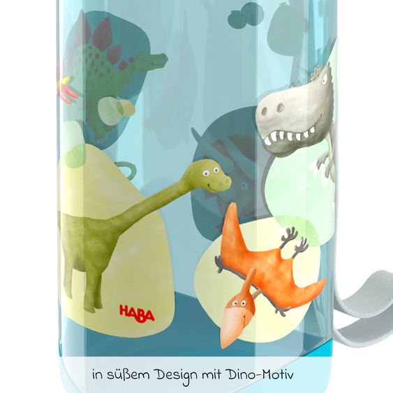 Haba Set economico da 2 pezzi biberon 400 ml + cestino per il pranzo - dinosauri