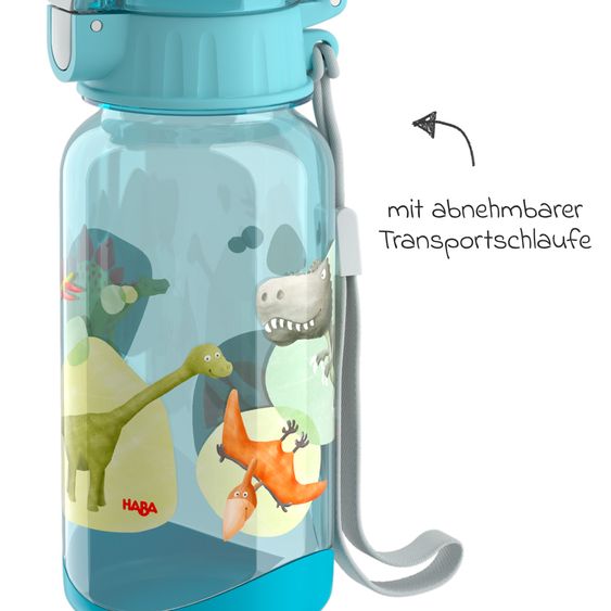 Haba Set economico da 2 pezzi biberon 400 ml + cestino per il pranzo - dinosauri