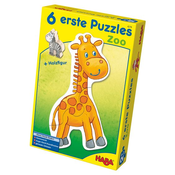 Haba 6 erste Puzzles Zoo mit Spielfigur - 20 Teile