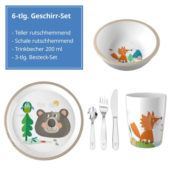 Haba Set di stoviglie da 6 pezzi - Foresta