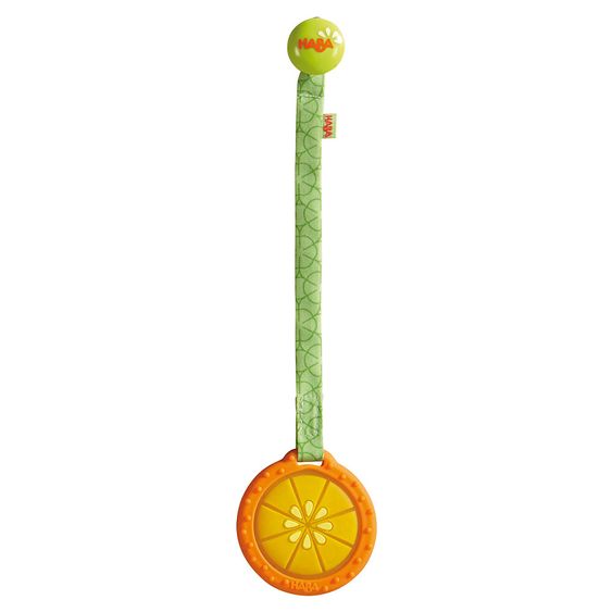 Haba Beißring Orange mit Befestigungsband