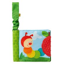 Buggybuch mit Beißecke - Regenbogen-Raupe - Grün