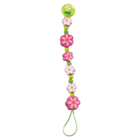 Haba Pacifier chain made of wood - summer flowers