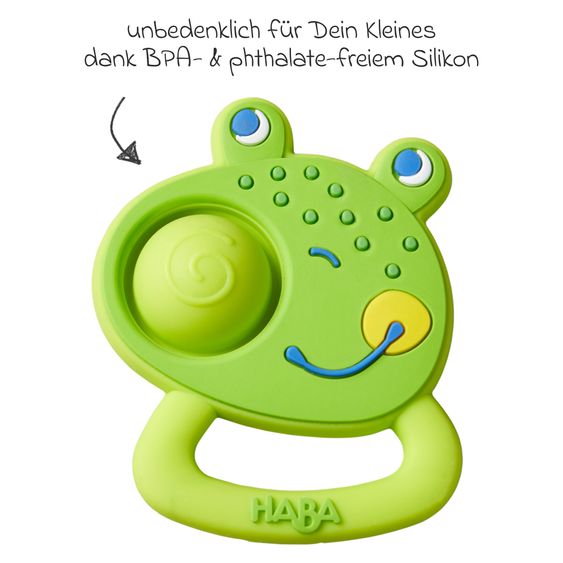 Haba Silicone teething ring / grasping toy Plopp frog