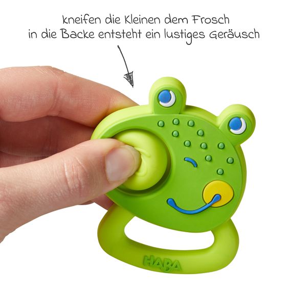 Haba Silicone teething ring / grasping toy Plopp frog