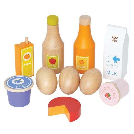 Hape 10-tlg. Set Lebensmittel aus Holz Gesunde Kost