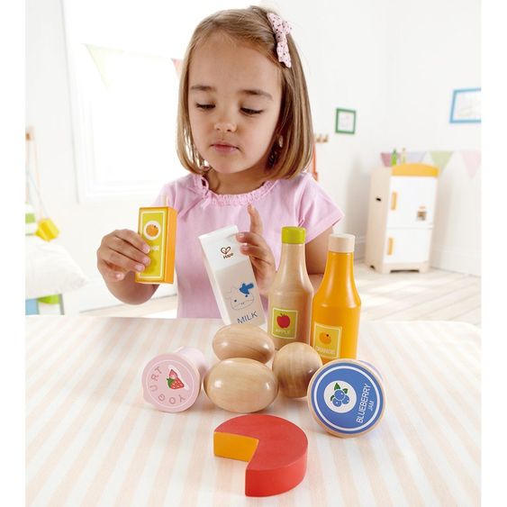 Hape 10-tlg. Set Lebensmittel aus Holz Gesunde Kost