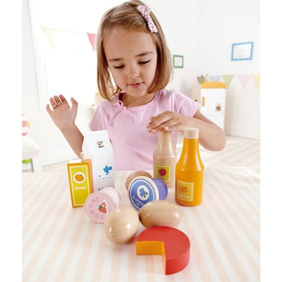 Hape 10-tlg. Set Lebensmittel aus Holz Gesunde Kost