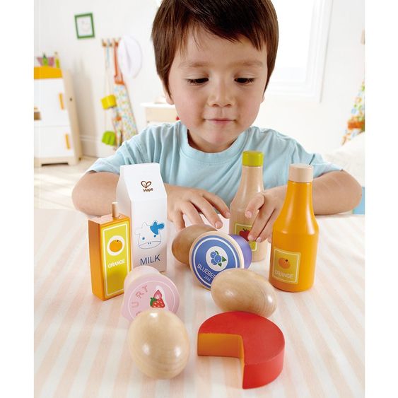 Hape 10-tlg. Set Lebensmittel aus Holz Gesunde Kost